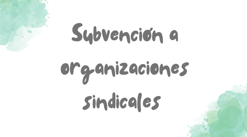 Organizaciones sindicales: Subvención